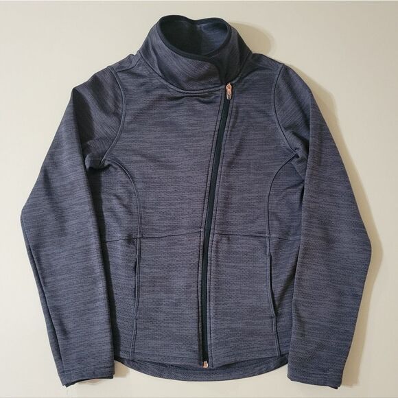 Champion Women's Tech Fleece Gray Asymmetrical Front Zip Long Sleeve Jacket - Picture 3 of 14